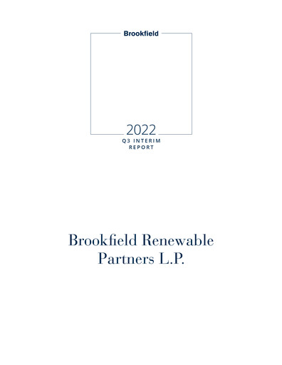 Thumbnail Brookfield Renewable Partners Quarterly Report 2022-q3