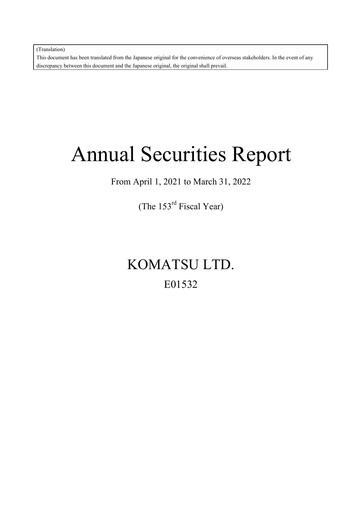 Thumbnail Komatsu Annual Report 2021