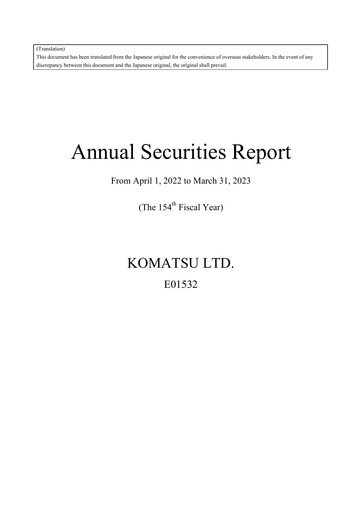 Thumbnail Komatsu Annual Report 2022