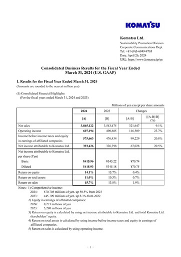 Thumbnail Komatsu Financial Report 2023