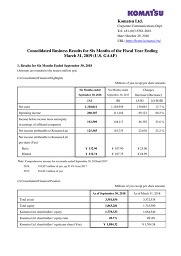 Thumbnail Komatsu Half-year Report 2018-h1