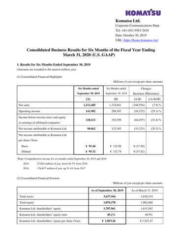 Thumbnail Komatsu Half-year Report 2019-h1