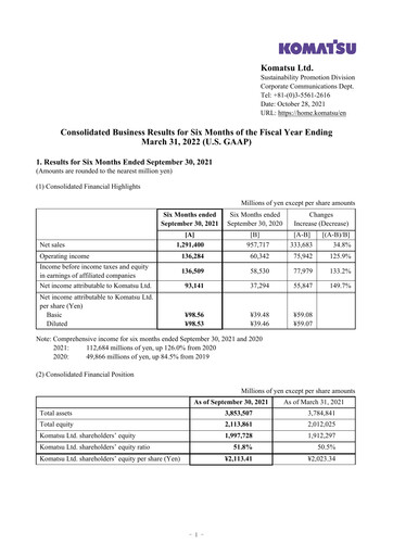Thumbnail Komatsu Half-year Report 2021-h1