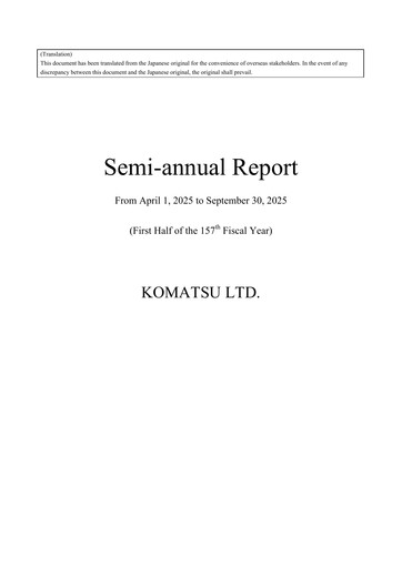 Thumbnail Komatsu Half-year Report 2025-h1
