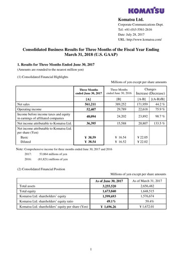 Thumbnail Komatsu Quarterly Report 2017-q1
