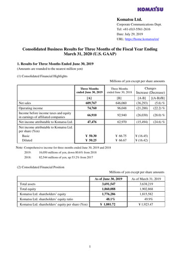 Thumbnail Komatsu Quarterly Report 2019-q1
