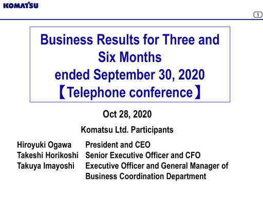 Thumbnail Komatsu Quarterly Report 2020-q2
