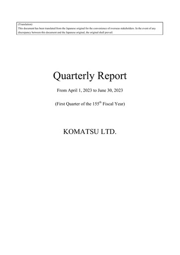 Thumbnail Komatsu Quarterly Report 2023-q1