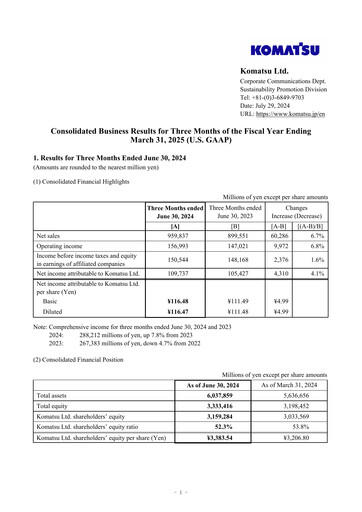 Thumbnail Komatsu Quarterly Report 2024-q1
