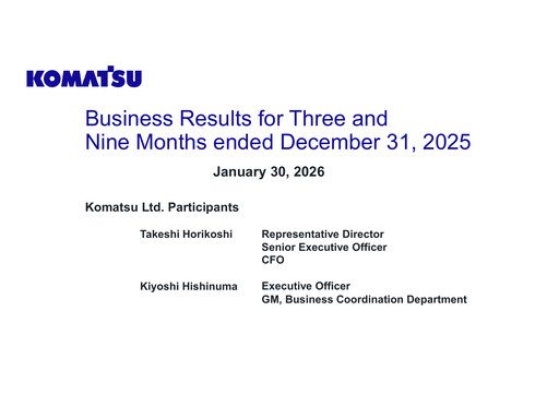 Thumbnail Komatsu Quarterly Report 2025-q3