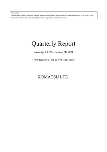 Thumbnail Komatsu Quarterly Report 2021-q1