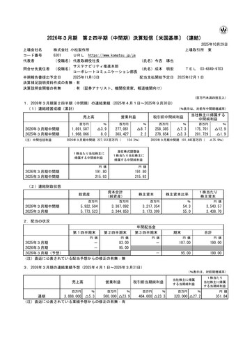 Thumbnail Komatsu Quarterly Report 2026-q2