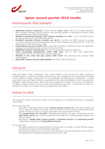 Miniature Bpost Rapport semestriel 2016-h1