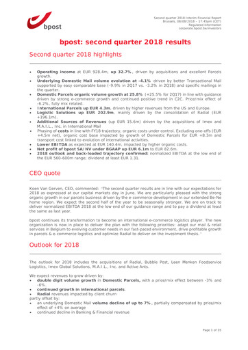 Miniature Bpost Rapport semestriel 2018-h1