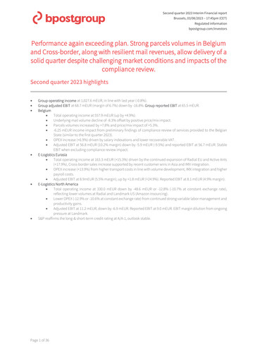 Miniature Bpost Rapport semestriel 2023-h1