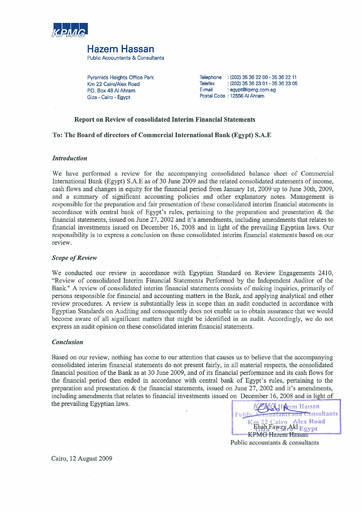 Vorschaubild Commercial International Bank Finanzmitteilung 2009-h1