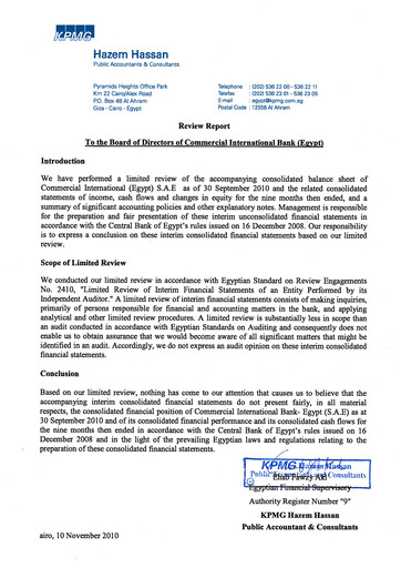 Thumbnail Commercial International Bank Financial Statement 2010-q3
