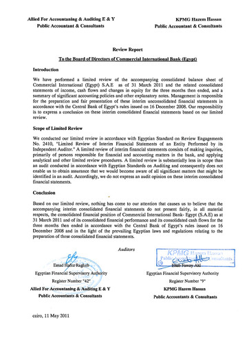 Thumbnail Commercial International Bank Financial Statement 2011-q1