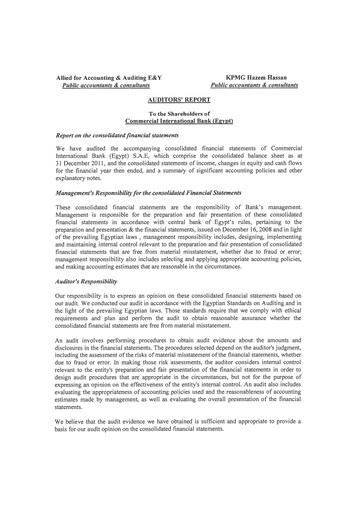 Thumbnail Commercial International Bank Financial Statement 2011-q4