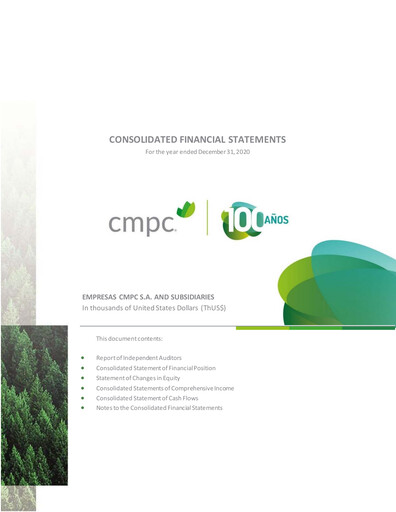 Miniature Empresas CMPC Bilan financier 2020