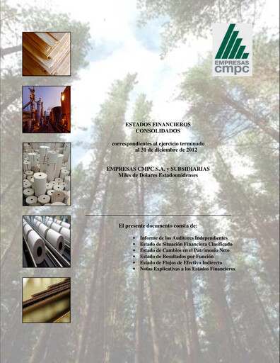 Miniature Empresas CMPC Bilan financier 2012