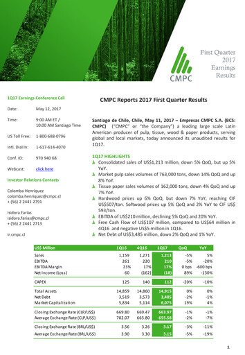 Miniature Empresas CMPC Rapport trimestriel 2017-q1