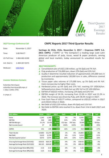 Miniature Empresas CMPC Rapport trimestriel 2017-q3
