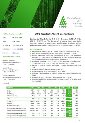 Miniature Empresas CMPC Rapport trimestriel 2017-q4