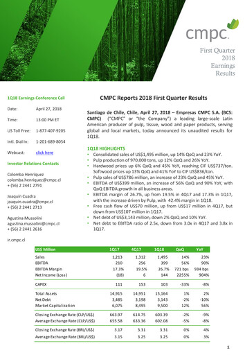 Miniature Empresas CMPC Rapport trimestriel 2018-q1