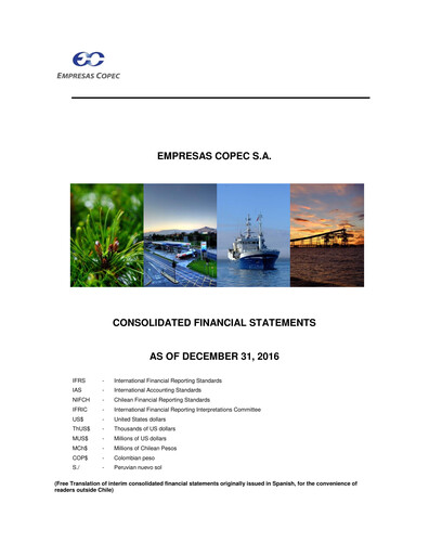 Thumbnail Empresas Copec Financial Statement 2016