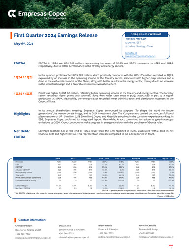 Thumbnail Empresas Copec Quarterly Report 2024-q1