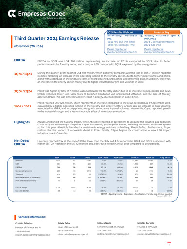 Thumbnail Empresas Copec Quarterly Report 2024-q3
