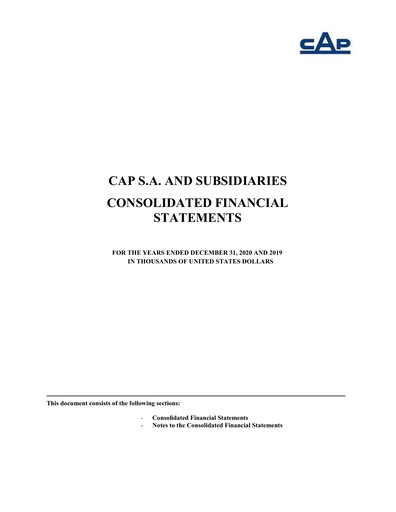 Thumbnail Compañía de Acero del Pacífico
 Financial Statement 2020
