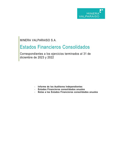 Vorschaubild Minera Valparaíso Finanzmitteilung 2023