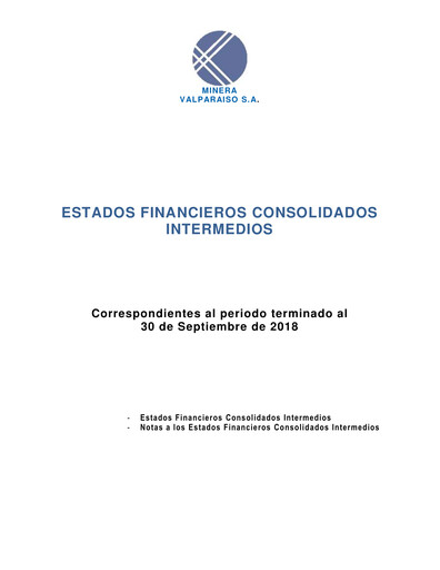 Thumbnail Minera Valparaíso Quarterly Report 2018-q3