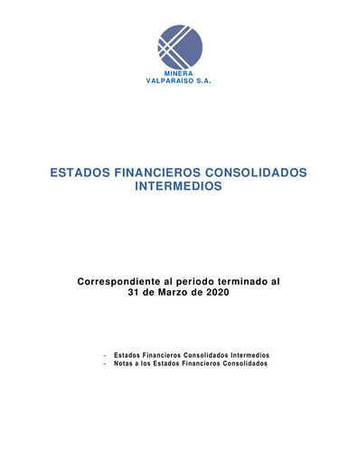 Thumbnail Minera Valparaíso Quarterly Report 2020-q1
