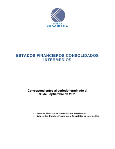 Thumbnail Minera Valparaíso Quarterly Report 2021-q3