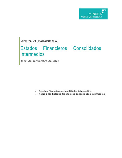 Thumbnail Minera Valparaíso Quarterly Report 2023-q3