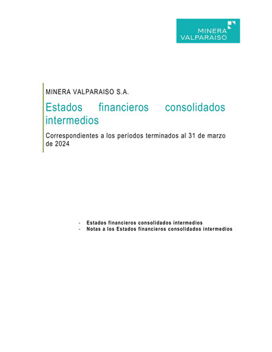 Thumbnail Minera Valparaíso Quarterly Report 2024-q1