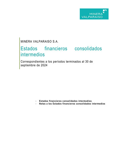 Thumbnail Minera Valparaíso Quarterly Report 2024-q3