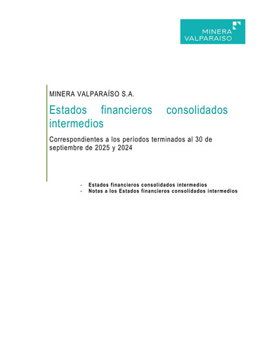 Thumbnail Minera Valparaíso Quarterly Report 2025-q3