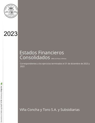 Thumbnail Viña Concha y Toro Financial Statement 2023