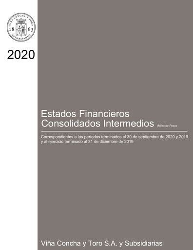 Thumbnail Viña Concha y Toro Quarterly Report 2020-q3