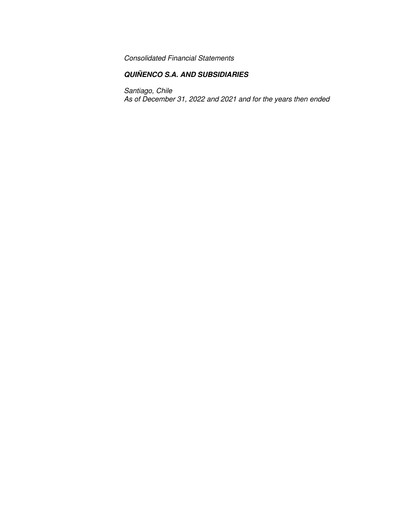 Thumbnail Quiñenco
 Financial Statement 2022