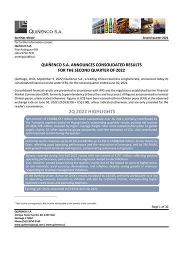 Thumbnail Quiñenco
 Quarterly Report 2022-q2