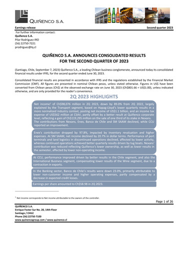Thumbnail Quiñenco
 Quarterly Report 2023-q2