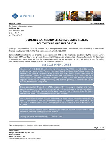 Thumbnail Quiñenco
 Quarterly Report 2023-q3