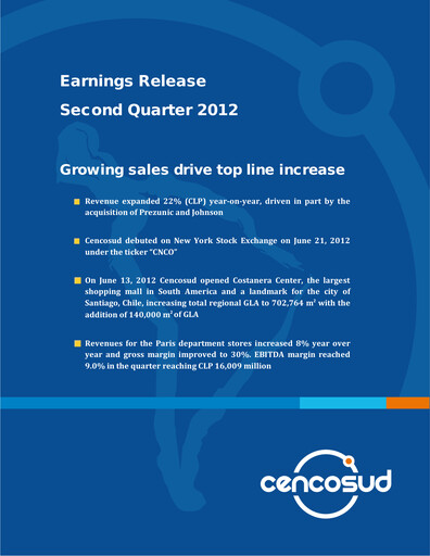 Miniature Cencosud
 Rapport trimestriel 2012-q2
