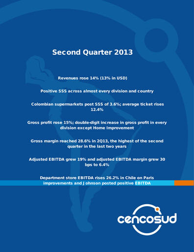 Miniature Cencosud
 Rapport trimestriel 2013-q2