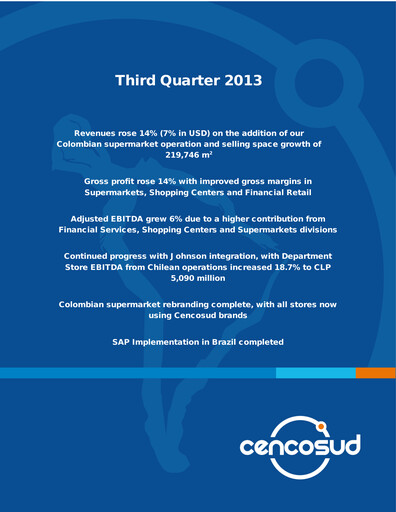 Miniature Cencosud
 Rapport trimestriel 2013-q3
